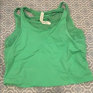 Lime green crop top with bra